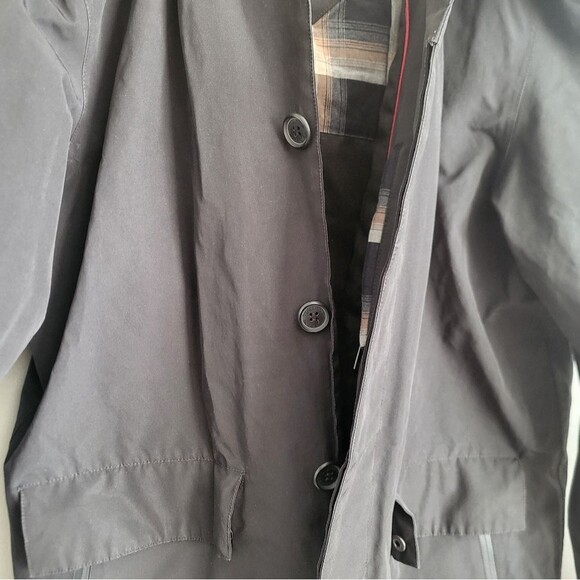 Mens Black Pendleton Jacket Barn Chore Detachable Hood Button Size M - Picture 5 of 14